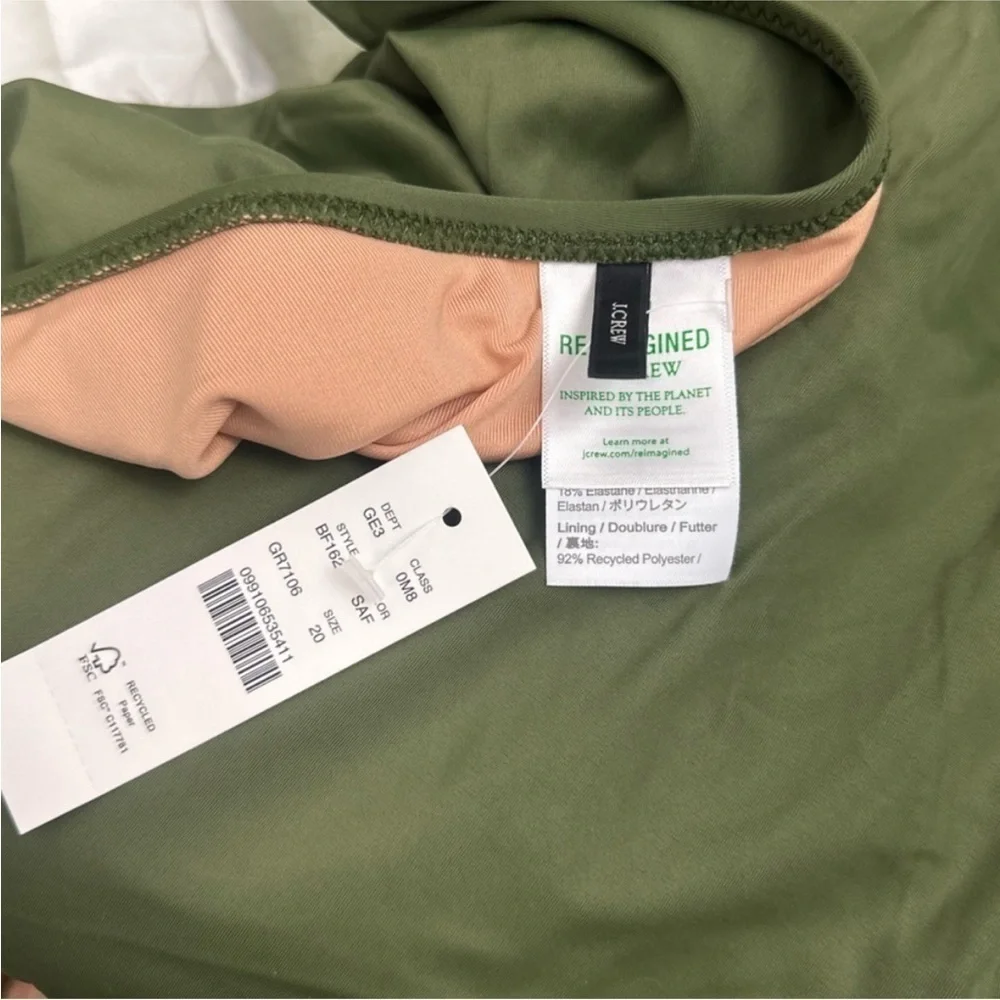 J.Crew Green Scoopneck One Piece Swimsuit